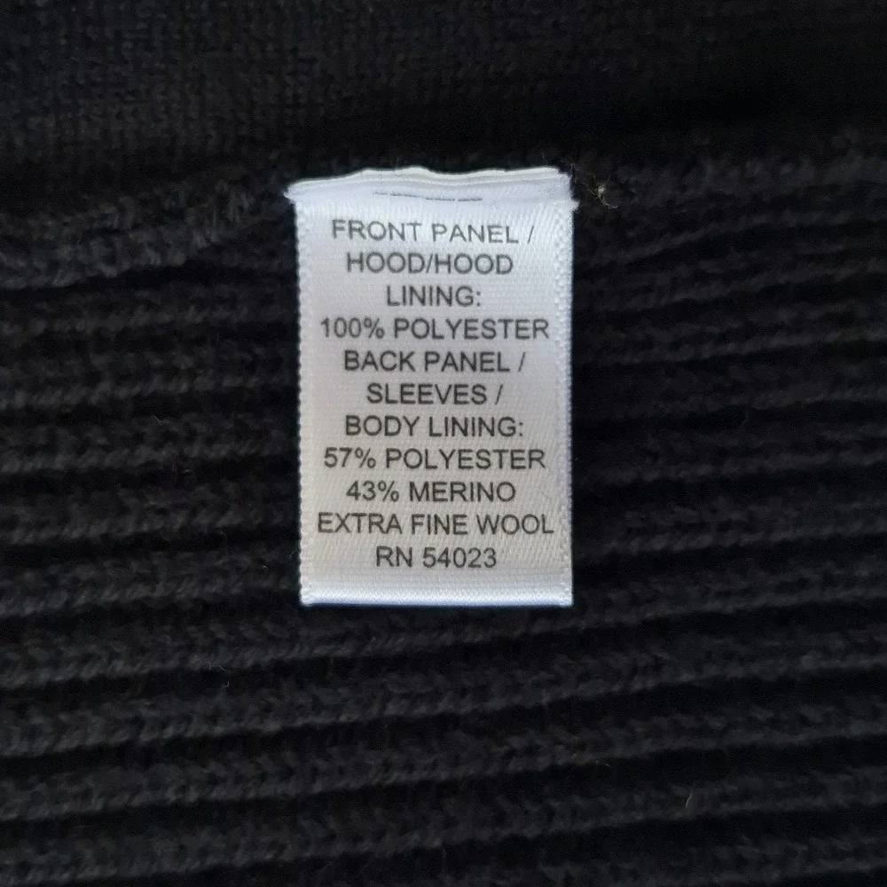 Banana Republic Jacket Hybrid Knit Sleeve Hooded Windbreaker XL Black Techwear